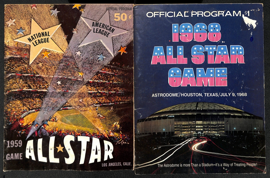 1959 (Los Angeles) and 1968 (Astrodome) MLB All-Star Game Programs 